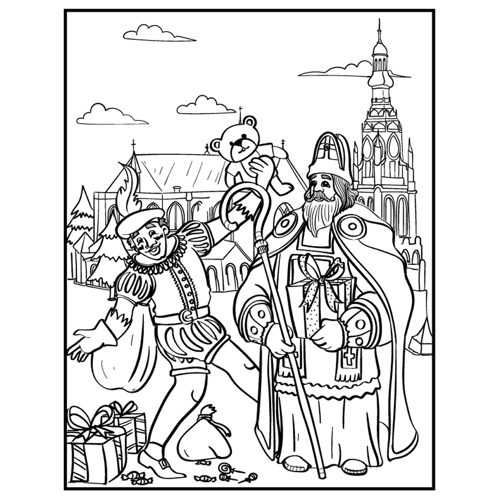 Kleurplaat Zwarte Piet