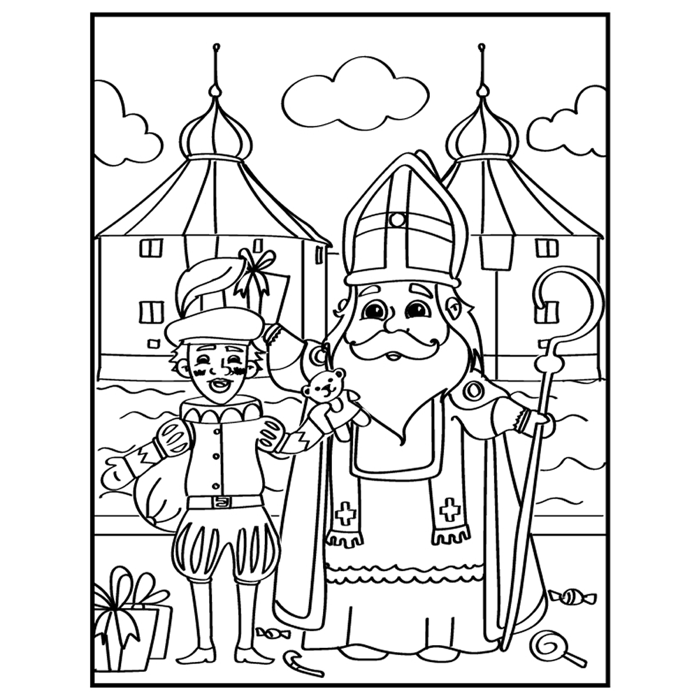 Kleurplaat Sinterklaas